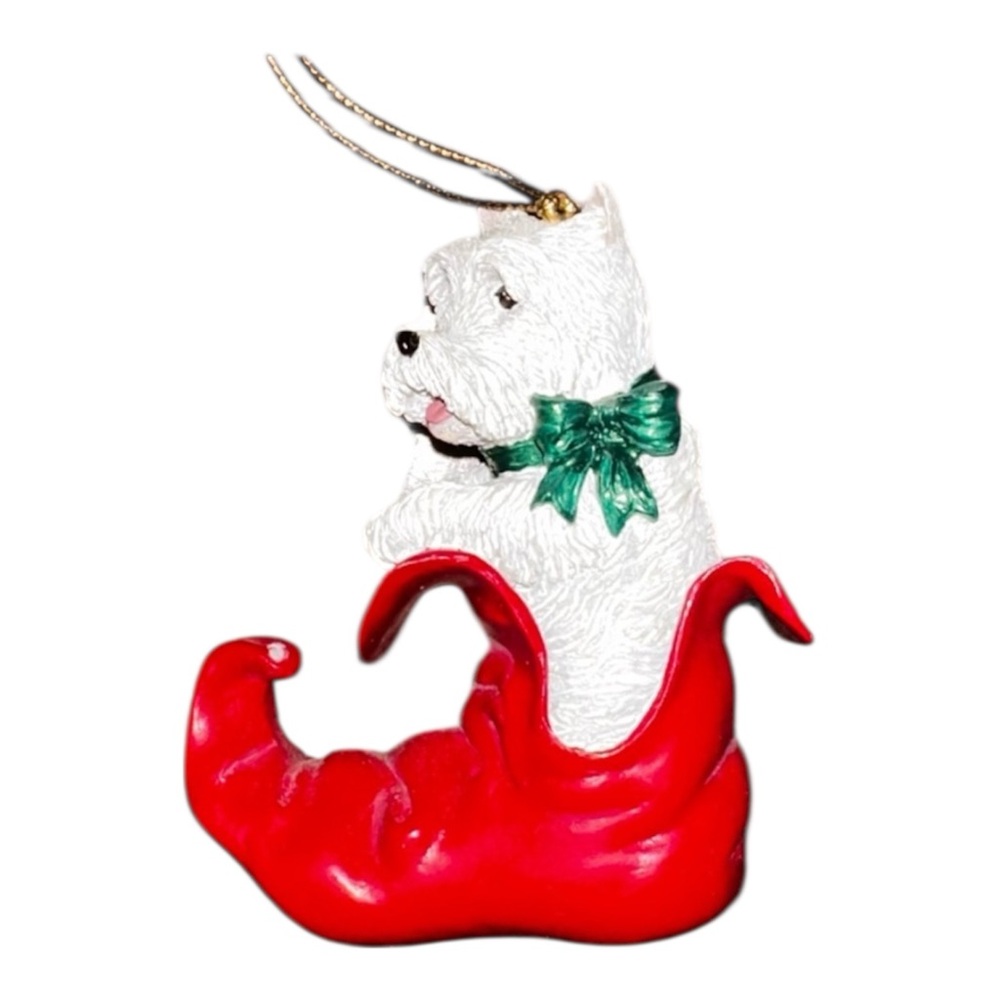 2004 Danbury Mint Westie Wonderland "Santa’s Little Elf" West Highland Terrier